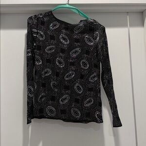 The Kooples Black Sequined Patterned Blouse
